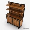 Picture of Mapleton Rustic Solid Wood Industrial Baker’s Rack with Cabinet