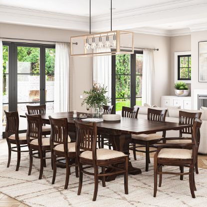 Picture of Chantilly Chic Solid Wood Extendable Dining Table Set For 8-10