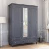 Picture of Marysville Solidwood Large Mirrored Armoire Wardrobe