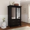 Picture of Magaluf Solid Wood Black Mirrored Armoire
