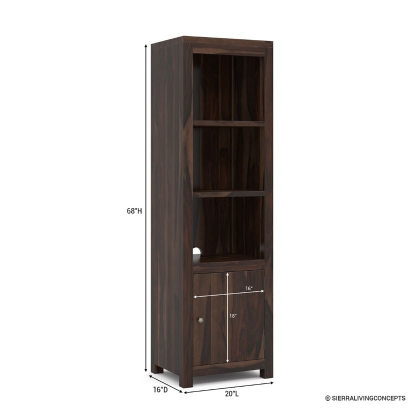 Glencoe Solid Wood Bookcase with Door Dimension Image