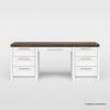 Picture of Alpine Solid Wood White Vanity Desk with Drawers
