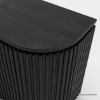 Picture of Perris Solid Wood Modern Black Fluted Sideboard with Drawers