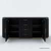 Picture of Perris Solid Wood Modern Black Fluted Sideboard with Drawers