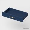 Picture of Wildomar Solid Wood Marble Top Blue Makeup Vanity with Drawers