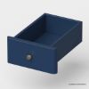 Picture of Wildomar Solid Wood Marble Top Blue Makeup Vanity with Drawers