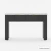 Picture of Rome Marble Top Fluted Modern Black Makeup Vanity Desk