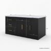Picture of Hilversum Modern Solid Wood Marble Top Kitchen Island With Seating for 4