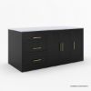 Picture of Hilversum Modern Solid Wood Marble Top Kitchen Island With Seating for 4
