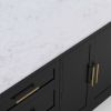 Picture of Hilversum Modern Solid Wood Marble Top Kitchen Island With Seating for 4