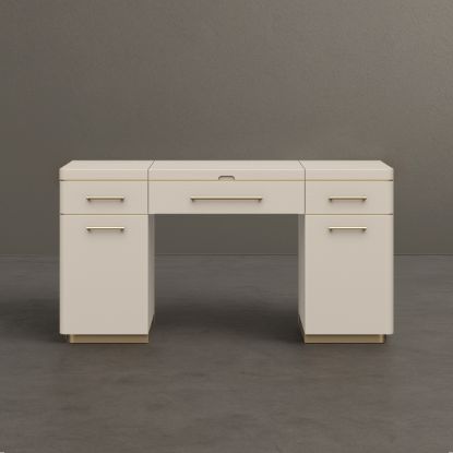 Picture of Lafayette Two Tone Modern Mirrored Vanity Desk