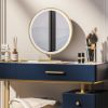 Picture of Wildomar Solid Wood Marble Top Blue Makeup Vanity with Drawers