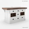 Picture of Villeneuve Solid Wood 2 Tone 7 Drawer Kitchen Island with storage