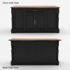Picture of Lublin Solid Wood Farmhouse Black Kitchen Island With Drop Leaf