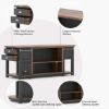 Picture of Telluride Solid Wood Two Tone Large Kitchen Island with Shelves