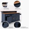 Picture of Monrovia Solid Wood Large Two-Tier Kitchen Island With Storage