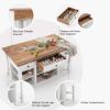 Picture of Rhinebeck Rustic Solid Wood Two Tone White Kitchen Island with Drop Leaf