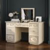 Picture of Nuala Hand Carved Solid Wood Makeup Vanity with Mirror