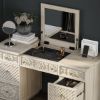 Picture of Nuala Hand Carved Solid Wood Makeup Vanity with Mirror