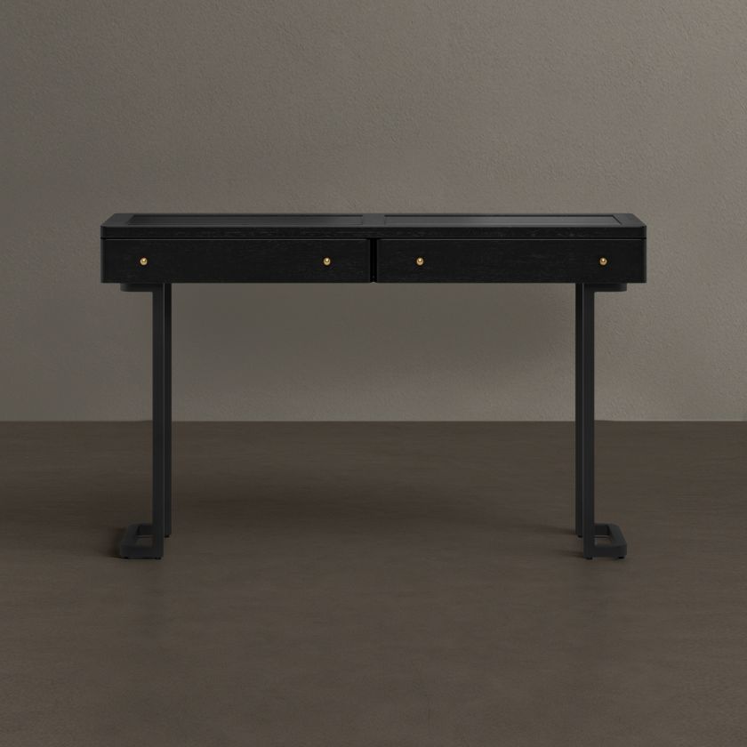 Picture of Cobb Modern Black Makeup Vanity Desk with stool