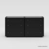 Picture of Cobb Modern Black 6 Drawer Dresser with Glass Top