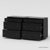 Picture of Cobb Modern Black 6 Drawer Dresser with Glass Top