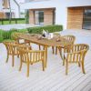 Picture of Picklescott Teak Oval  Extendable Outdoor Dining Set with Umbrella Hole 
