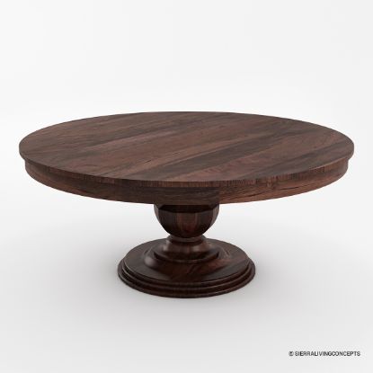 Picture of Novara Solid Wood Pedestal Black Round Dining Table