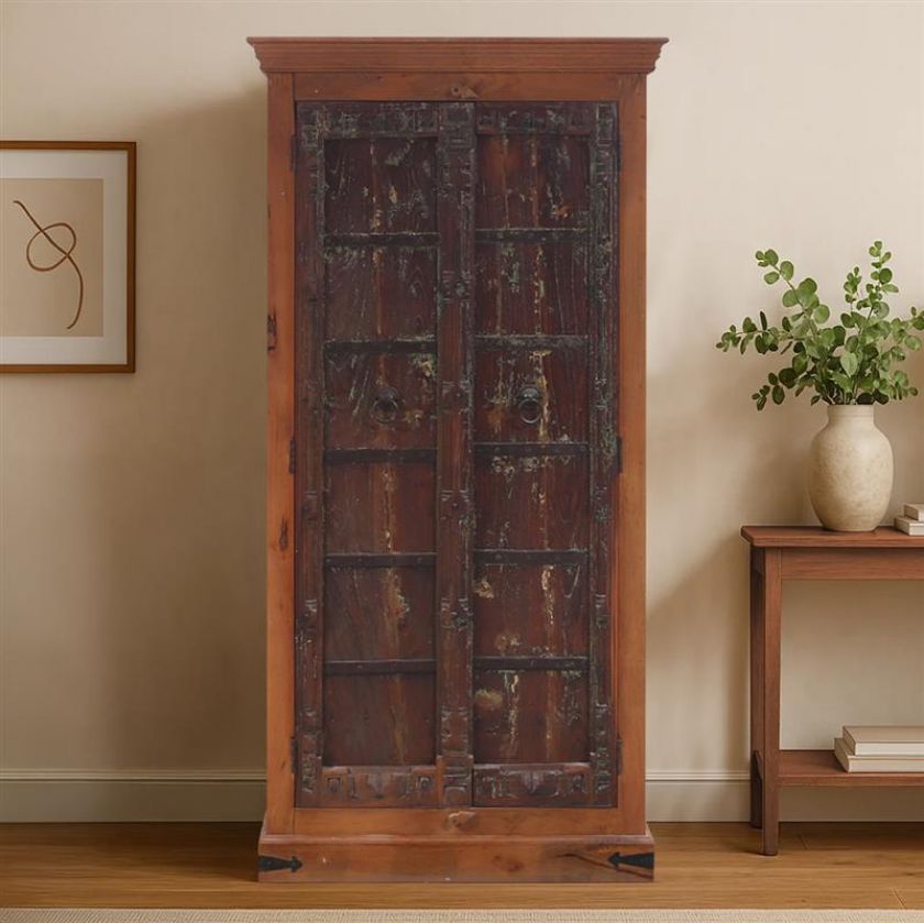 Picture of Montecito Rustic Tall Antique Armoire Cabinet with Shelves