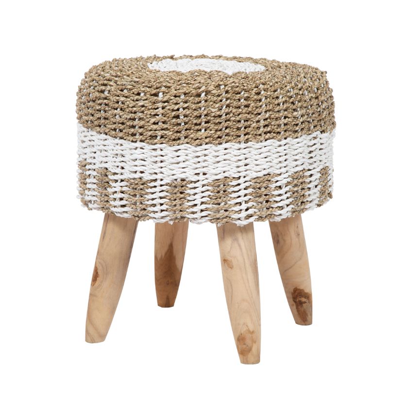 Picture of Tacoma Two Tone Round Seagrass Stool