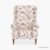 Picture of Calabasas Vintage Floral Upholstered Wingback Armchair