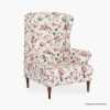 Picture of Calabasas Vintage Floral Upholstered Wingback Armchair