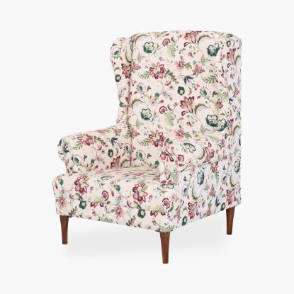 Picture of Calabasas Vintage Floral Upholstered Wingback Armchair