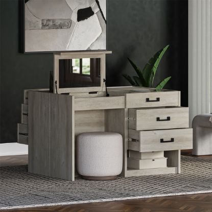 Picture of Tahoe Modern Makeup Vanity Closet Island with Drawers