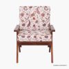 Picture of Japantown Floral Upholstered Arm Chair with Angled Wood Frame