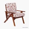 Picture of Japantown Floral Upholstered Arm Chair with Angled Wood Frame