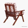 Picture of Japantown Floral Upholstered Arm Chair with Angled Wood Frame