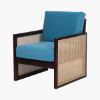 Picture of Lakeshore Cyan Blue Modern Rattan Accent Chair