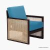 Picture of Lakeshore Cyan Blue Modern Rattan Accent Chair