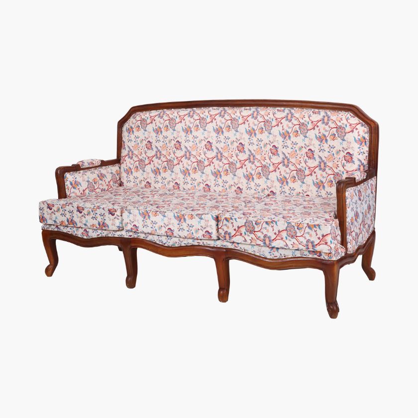 Picture of Sohocurve Louis XV Vintage Floral Upholstered 3 Seater Sofa