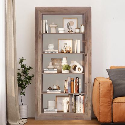 Picture of Huron Classic Solid Wood Open Shelf Bookcase 83"