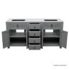 Picture of Dockside Vintage Grey 72 Inch Bathroom Vanity with Sink Space