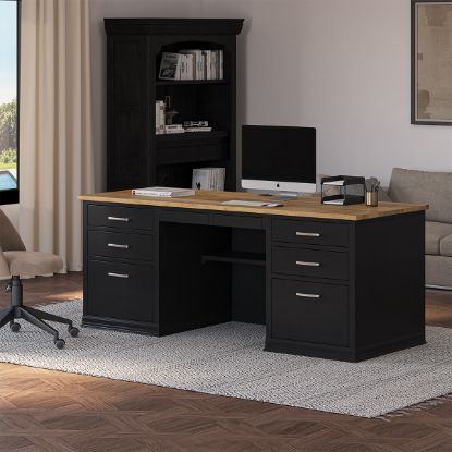 Picture of Westport Black Modern Executive Desk For Home Office 