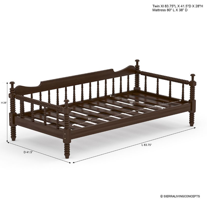 Kendall Narrow Daybed Sofa Size Image