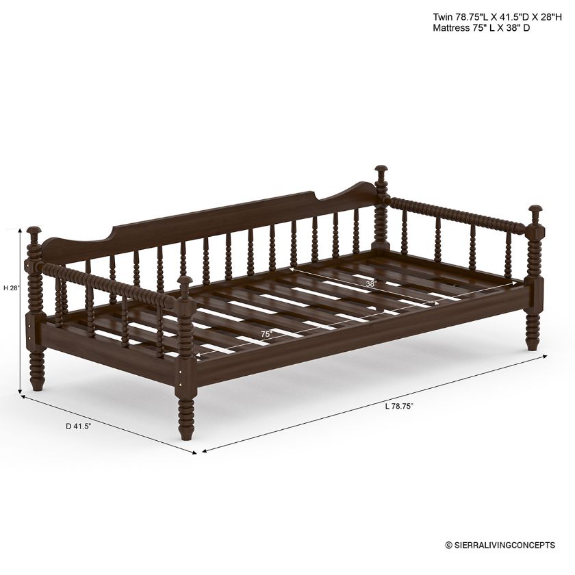 Kendall Narrow Daybed Sofa Size Image