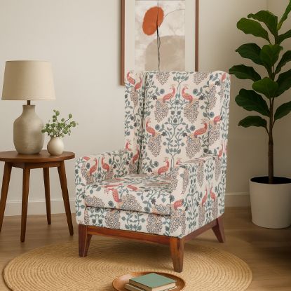 Picture of Ceres Classic Vintage Upholstered Wingback Accent Chair