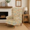 Picture of Carson Upholstered Wingback Armchair with Paisley Pattern