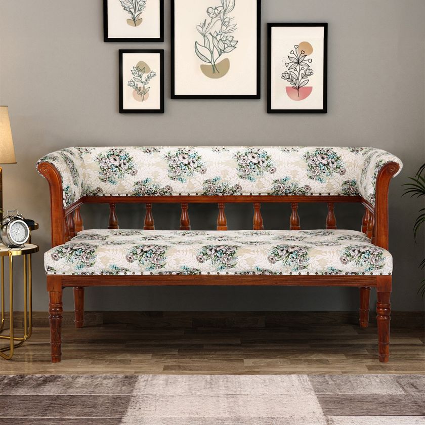 Picture of Broadway Floral Upholstery Traditional Settee Bench