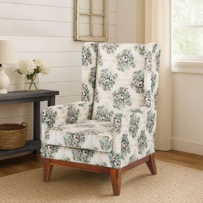 Picture of Broadway Upholstered Wingback Armchair with Floral Pattern