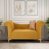 Picture of Manteca Mustard Yellow Tufted Small Loveseat Sofa
